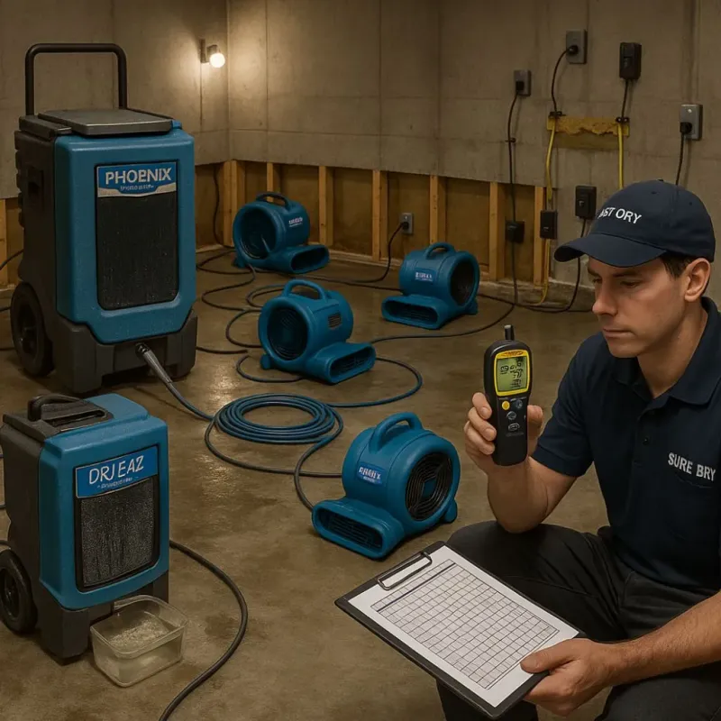 Structural Drying and Dehumidification process in Elwood, NY